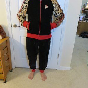 Christmas Tracksuit 2 pc. Set Velour Jacket & Pant Jogger Holiday Time